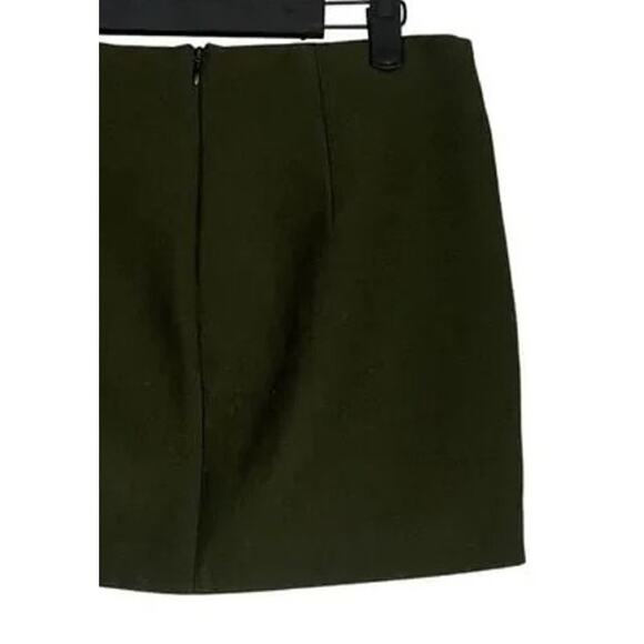 Zara Draped Wrap Look Mini Lined Skirt Back Zip Up Pockets XS Olive Green #3913 - Picture 9 of 15